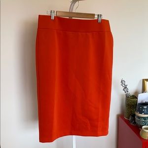 Orange pencil skirt